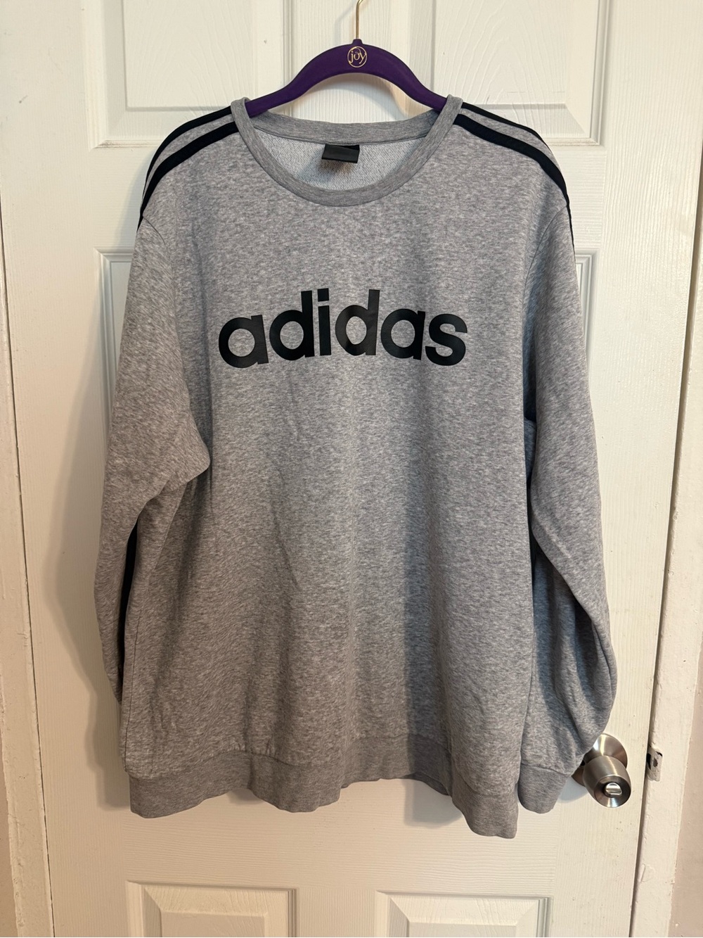 adidas Gray Crewneck Sweatshirt with Black Logo